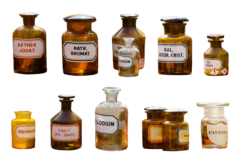 pharmacy, isolated, health, medicine, bottle, chemistry, science, laboratory, mix, vial